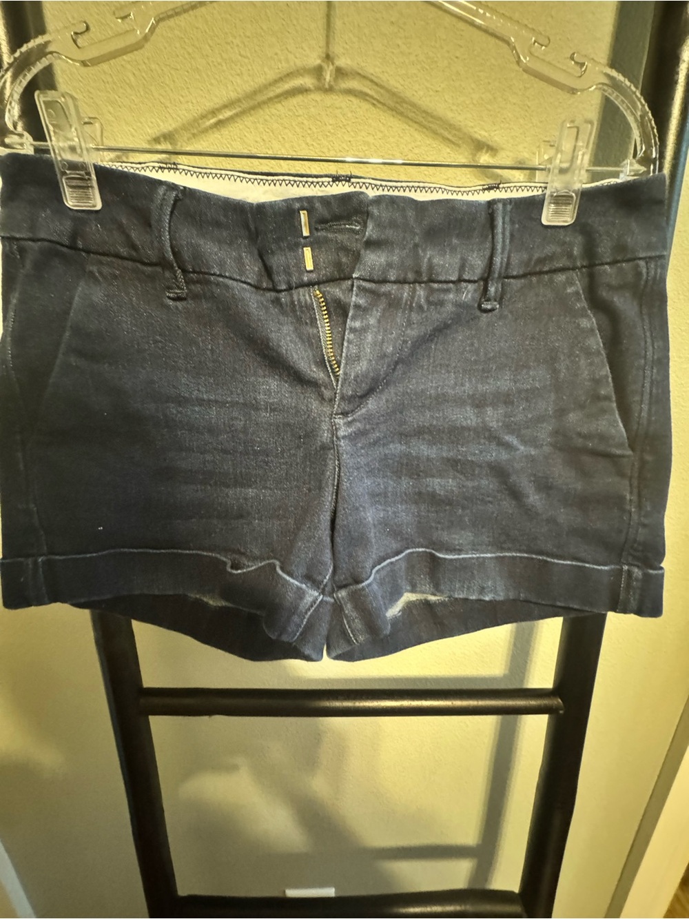 Dear John Dark Blue Cuffed Denim Shorts